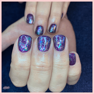 dark purple and glitter nails